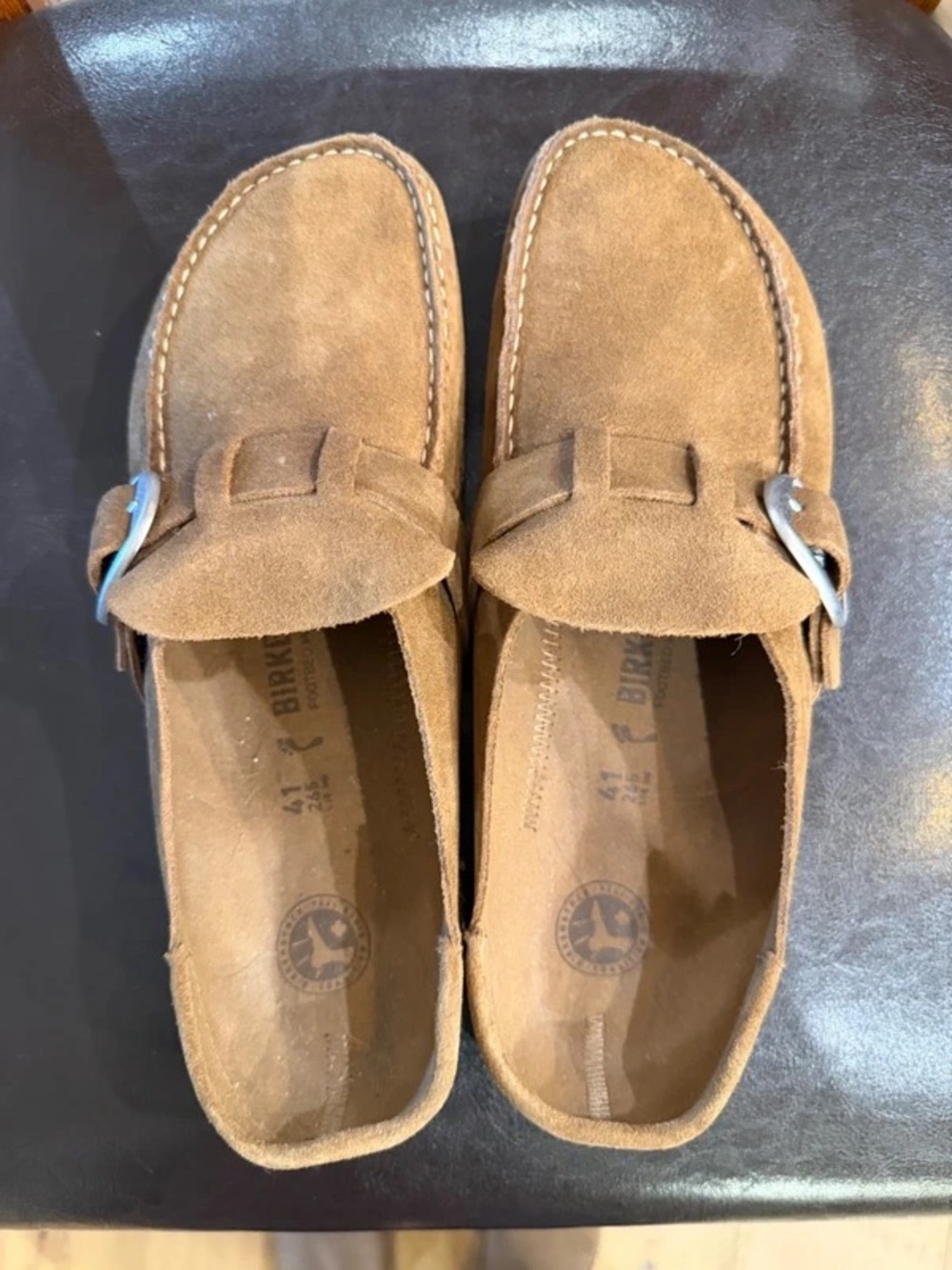 Birkenstock Brown Suede Buckle Slip On Loafers Women’s Casual Shoes size 41